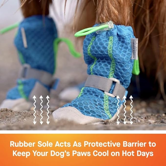 Canada Pooch Dog Boots for Hot Pavement - Dog Boots & Paw Protectors with Anti Slip Rubber | Water Friendly, Breathable Dog Shoes for Hot Days, Great for Dogs Grey - Size 1
