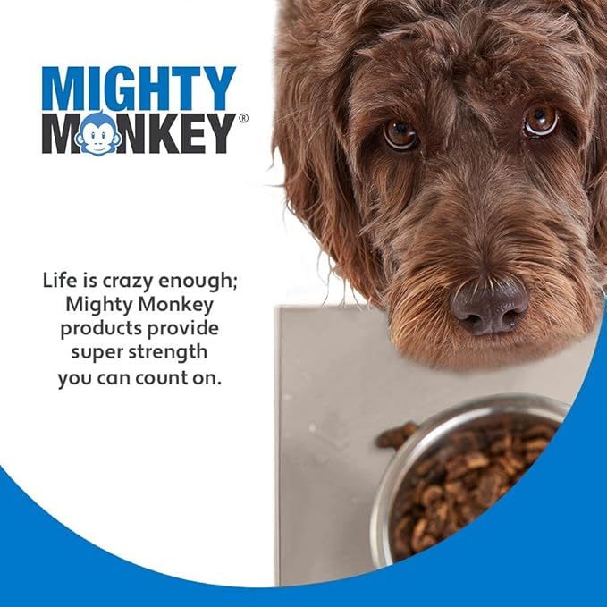 MIGHTY MONKEY 100% Waterproof Dog Food Mat, Raised Edges Silicone Pet Feeding Placemat for Cat, Dogs, Pet Bowls, High Lipped Tray Prevents Water Spills, Food on Floor, Dishwasher Safe, 24x16, Beige