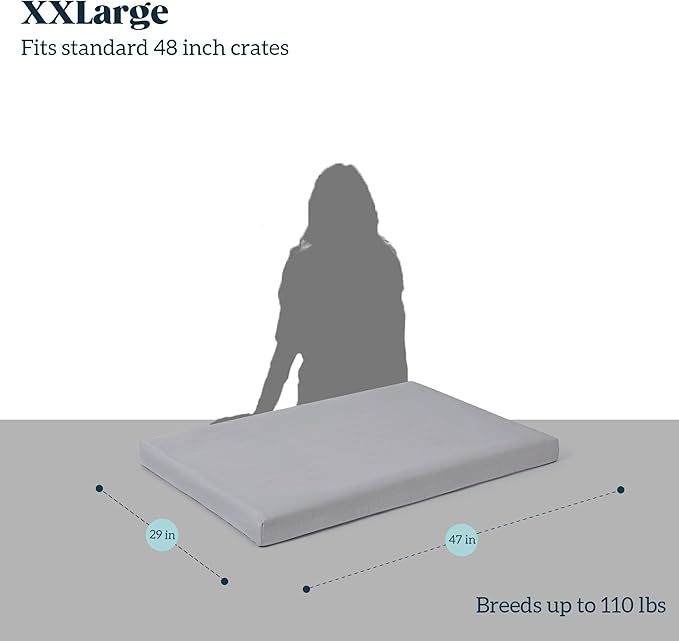 Cybarmour Indestructible Dog Bed - Outdoor Waterproof Chew Proof Dog Crate Pad - Orthopedic Kennel Mat for Aggressive Chewers - Extra Large Breeds & Fits 48-Inch Crate - 47"x29", Limestone