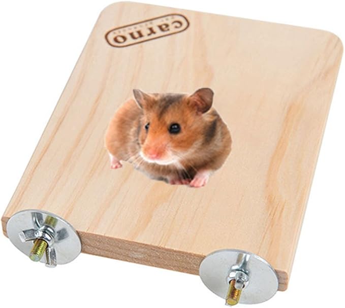 Hypeety Parrot Bird Wooden Platform Perch Pet Dwarf Hamster Gerbil Rat Small Animal Sport Exercise Toy Pet Parrot Bird Cage Perches Square Toy