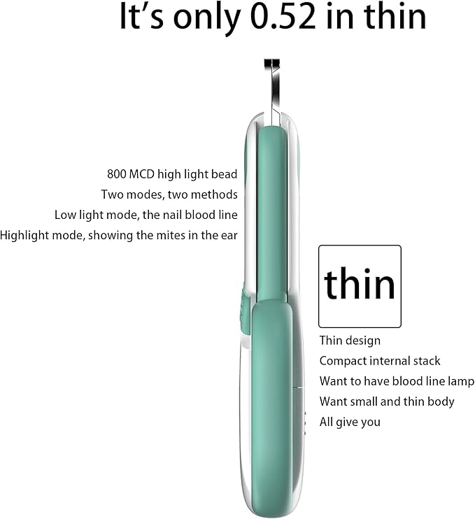 Pet Nail Clippers with LED Lights cat Nail Clippers for Indoor Cats Nail Trimmer Clippers for Small Dog Nail Trimmers Cats Rabbits Nail Clippers Bird Kittens (Blue)