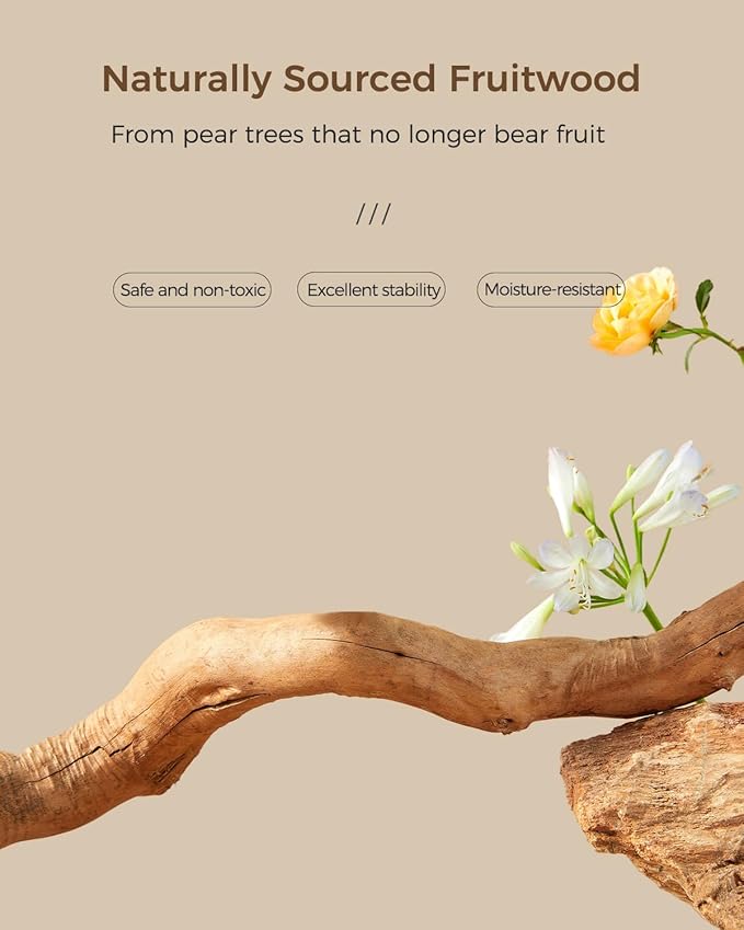 Modern Cat Tree for Large Cats, Wood Cat Tower for Indoor Cats, Real Branch Luxury Cat Furniture with Super Large Cozy Condo and Hammock & Scratching Post, Top Basket, White