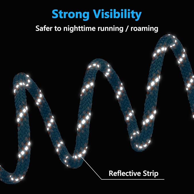 Tresbro Dog Tie Out Cable for Camping, 50ft/75ft/100ft Trolley System for Dogs up to 300lbs, Portable Lightweight Dog Runner Lead for Yard, Reflective Camping Leash for Courtyard, Park, Outside