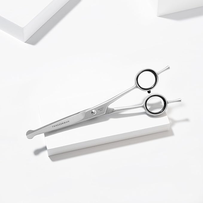 Tweezerman 7" Pet Grooming Scissors with Safety Round Tips, Professional Curved Grooming Shears for Dogs and Cats