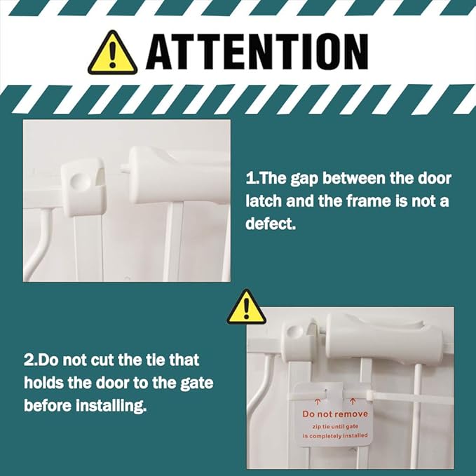 ALLAIBB Baby Gate Pressure Mounted Extra Wide Walk Through Child Kids Safety Toddler Tension White Long Large Pet Dog Gates with Extension for doorways Kitchen and Living Room (62.20-66.93"/158-170cm)