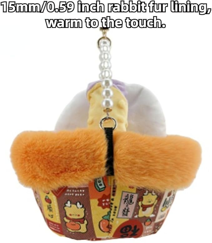 Sugar Glider Carrier Cage with Warm Nest, Cushion, Mat and Safe Lock, Portable Cages with Chain, Small Animals Travel Carrier Plastic Breathable Outgoing Box for Hamsters (Orange)