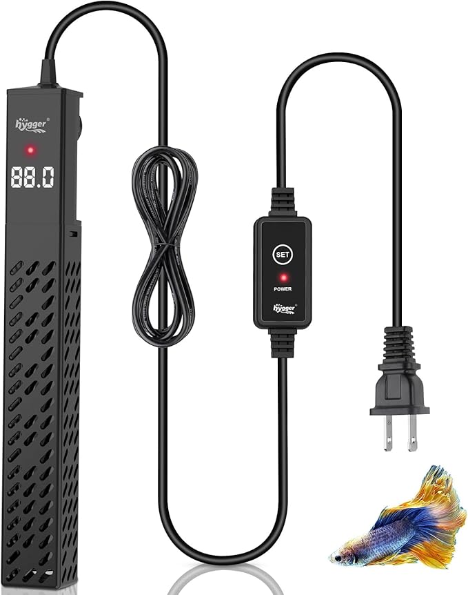 hygger Upgrade Ceramic Aquarium Heater, 500W Digital Fish Tank Heater with Automatic Power-Off and Over-Temperature Protection, Energy Saving Submersible Aquarium Heater for Freshwater and Saltwater