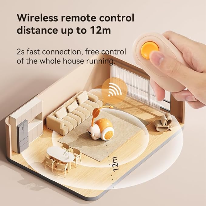 Cat Toys for Bored Indoor Adult Cats,Remote Control Cat Toy with 4 Directions,LED Lights Interactive Remote Control Dog Toy (Orange)