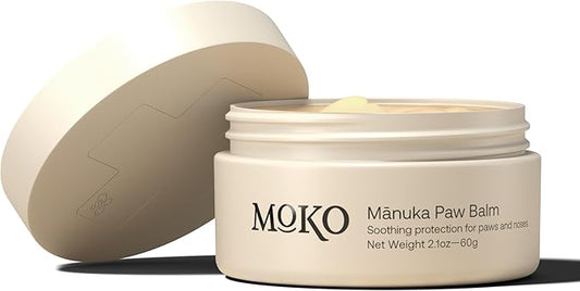 MoKo - Dog Paw Wax 60 g (2.1 oz) - Moisturizing Dog Paw Balm with Manuka Honey - Creates Barrier That Protects and Heals Dry Cracked Paws & Noses - Made with Natural Beeswax