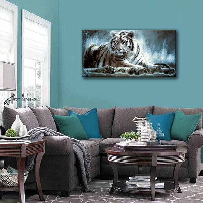 Yxbhhym Large Animals Canvas Wall Art Tiger Wall Picture Prints Poster Painting Framed Tiger Artwork for wall Bedroom Living Room Home Decorations Office Wall Decor-20x40inches