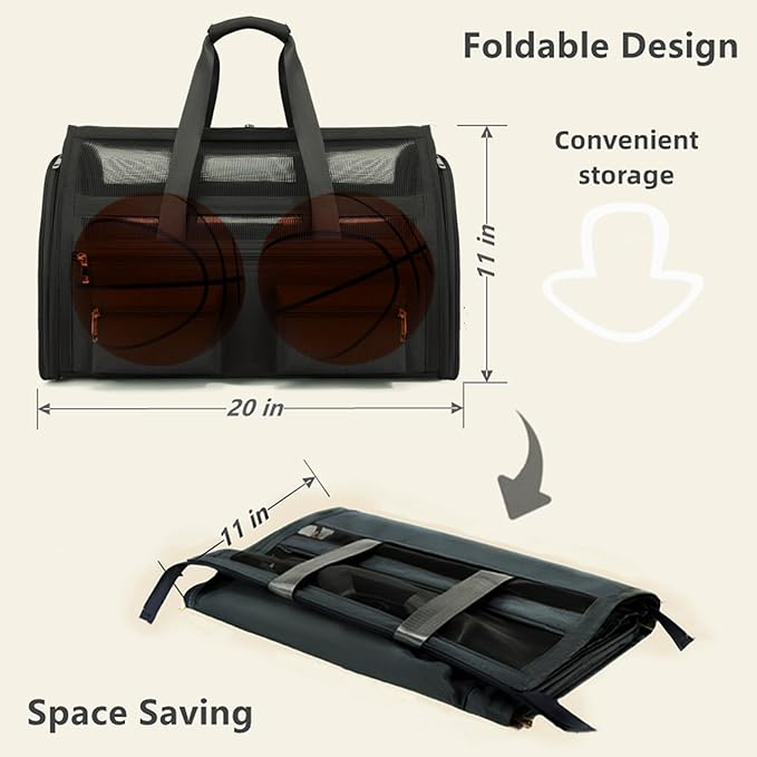 Cat Carrier Bag,Soft Sided Ventilated Pet Carrier for Small Dog Airline Approved Travel Puppy Carrier with Breathable Mesh, Foldable Portable for Outdoor Car