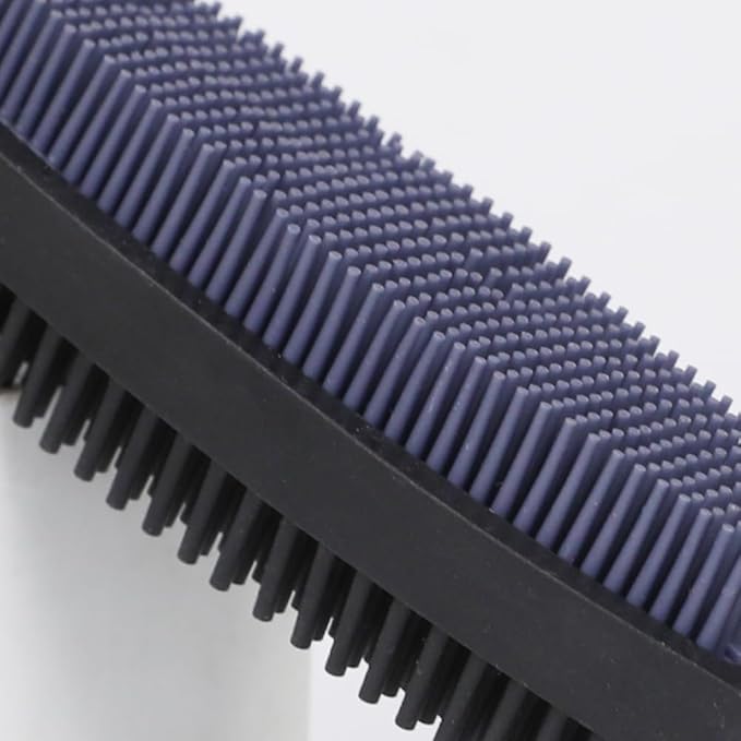 Rubber Pet Hair Removal Brush, Dogs Cats Hair Lint Remover Tool Massage Bath Comb Brush for Cleaning and Grooming (Black)