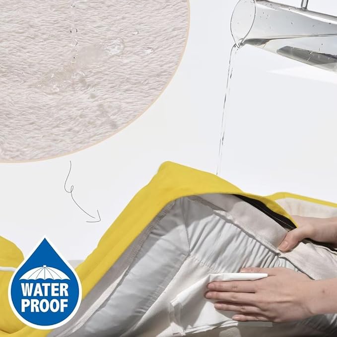 Comfort Expression Orthopedic Dog Beds, Jumbo Dog Bed for Extra Large Dogs, Waterproof Dogs Beds, PV Washable Pet Sofa Couch with Removable Cover & Non-Slip Bottom(Jumbo,Spicy Mustard)