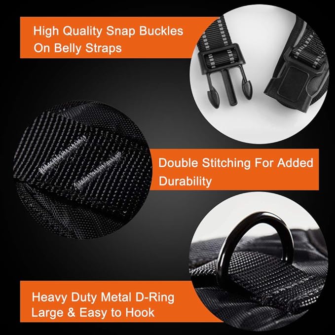 PHOEPET No Pull Dog Harnesses for Small Puppies Reflective Adjustable Front Clip Vest with 2 Metal Leash Attachment Hooks Soft Handle(XS, Blue)