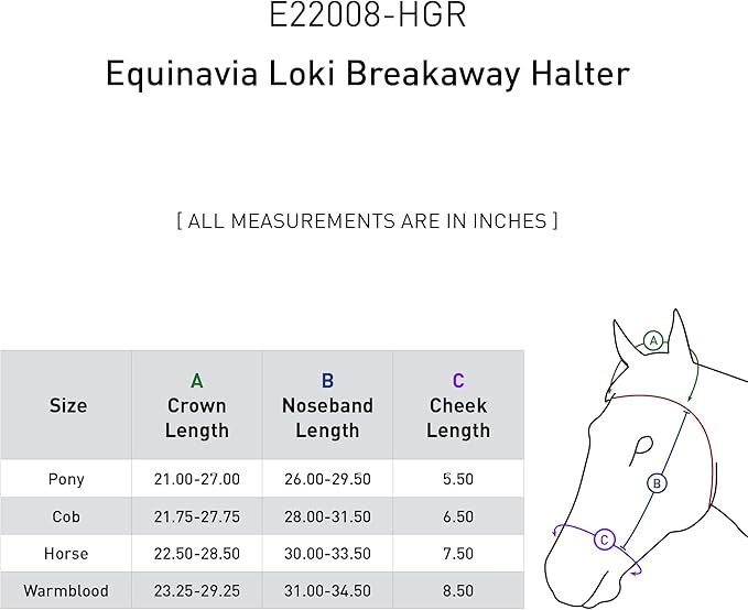 Equinavia Loki Adjustable Breakaway Horse Halter - Hunter Green - Pony