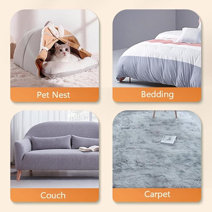 Pet Hair Remover for Furniture, Reusable Multifunctional Cat and Dog Hair Removal Tool, 17-Inch, Extra Long Handle, Gentle on Couch, Carpet, Clothes, Bedding, Tile, Car Seats