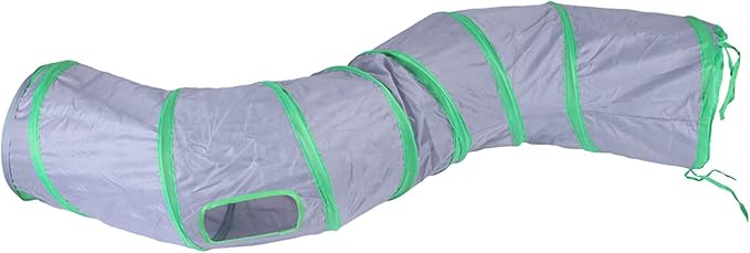 iCAGY Cat Tunnel for Indoor Cats Interactive, Rabbit Tunnel Toys, Pet Toys Play Tunnels for Cats Kittens Rabbits Puppies Crinkle Pop Up Gray 47" Shape S