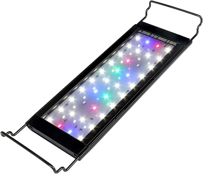 WATER REBIRTH LED Aquarium Light, Full Spectrum Fish Tank Led Light with Aluminum Alloy Shell Extendable Brackets (12-18 in)