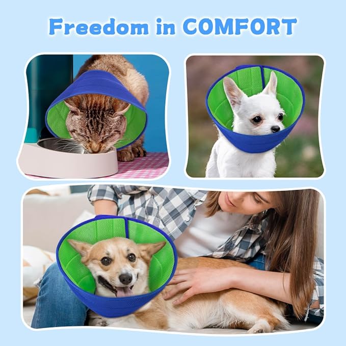 Inspack XS Soft Dog Cone Collar Alternative, E Cones for Small Dogs/Cats to Stop Licking After Surgery, Neuter Recovery Ecollars of Shame Alternatives, Comfortable Paws Comfy Elizabethan Collars