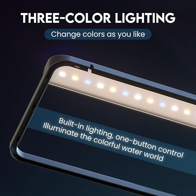 LED Aquarium Fish Tank Kit,（Light + Filter + Green Plants + Blue Sand + Pineapple Houses + Shells） Black, 14 Gallon