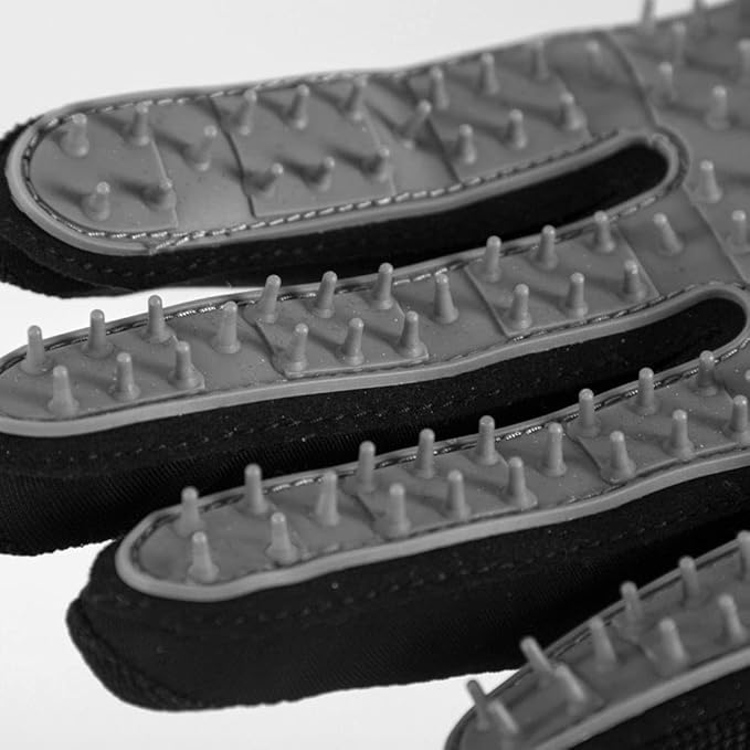 Seibertron Patented P.G.M.G-1 Pet Hair Remover/Deshedding Grooming Gloves Seven Sizes Fit All Works for Dogs, Horses, Cats and Other Animals Short Fur(1-Pair) Adult Black XXL