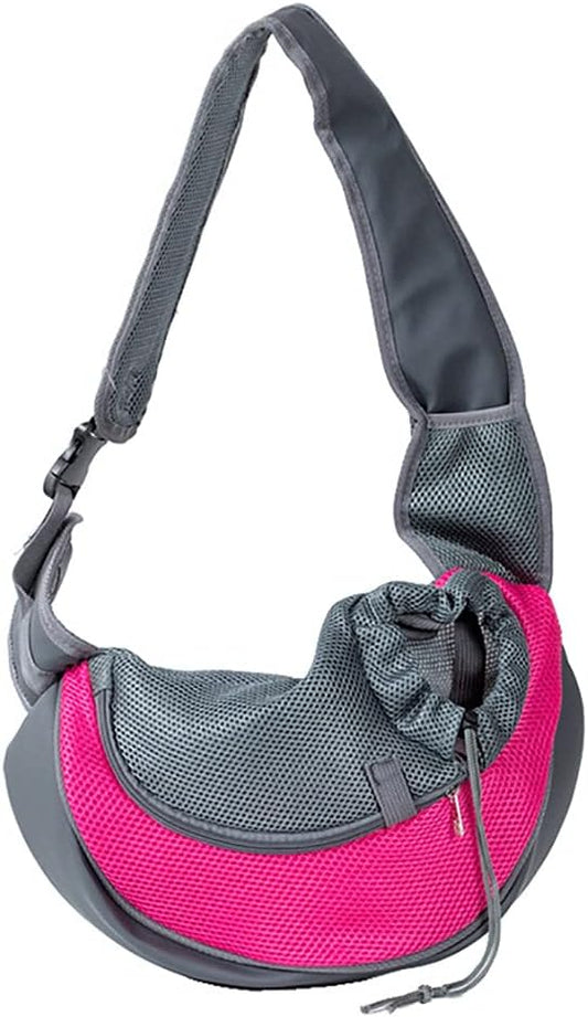 Love Dream Pet Dog Sling Carrier, Breathable Mesh Portable Travel Safe Pet Sling Shoulder Bag Carrier with Adjustable Non-Slip Shoulder Strap for Small Dogs Cats Puppy