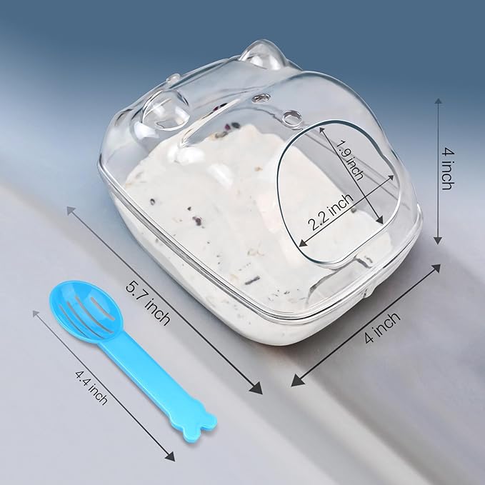 Hamster Bathtub,Hamster Bathroom,Small Animal Habitat Décor,Sand Bath Container Transparent Beds,Hamster Bed,Ice Bathtub,Sleep Pad Nest,Sand Bath Box for Cage Accessories（M）