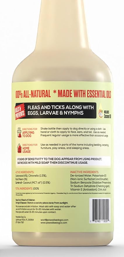 Shoo! Flea & Tick Spray for Dogs and Home | Plant Based, Natural Oils, Chemical Free Formula | Kills, Repels, Prevents | 16 oz (Citrus Burst)