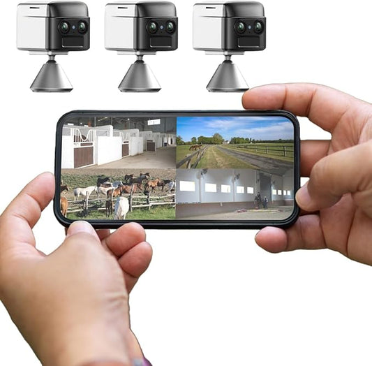 NomadEye Wireless Horse Trailer Camera – 4K Live Video & 2-Way Audio – WiFi Connect – Magnetic Mount – 15Hrs Recording – Night Vision – iOS & Android App (3 Pack)