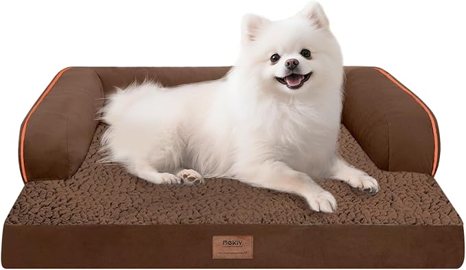 Small Dog Bed Orthopedic Washable Cat Bed Memory Foam Couch Sofa Comfy Pet Beds with Waterproof Removable Cover & Non-Slip Bottom