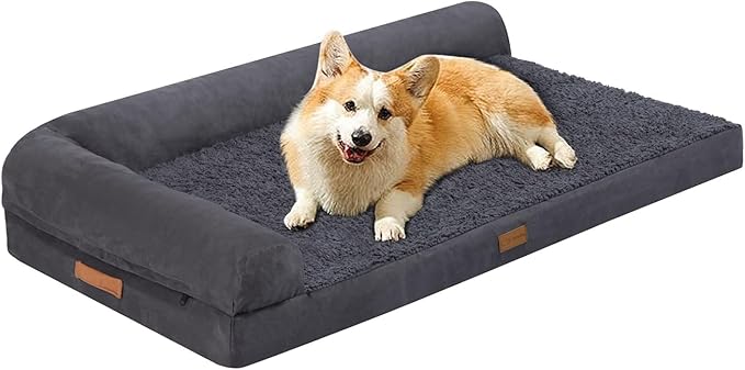 Small Orthopedic Dog Bed Couch With Waterproof and Removable Cover, Fluffy for Crate Sofa With Nonskid Bottom, Pet Bed for Dogs Up to 35lbs, 30" L x 20" W x 7" Th