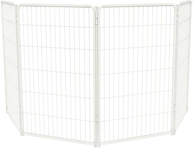 FXW Homeplus Unleashed Indoor Dog Playpen - Stress-Free and Safe Play, Heavy Duty 45 Inch 4 Wire Panels Dog Pen for Large Dogs, White│Patented