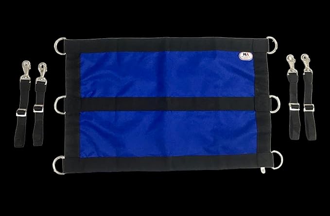 Majestic Ally 1200D 29"x19" Horse Stall Guard with Replaceable and Adjustable Length Straps and Replaceable Hardware (Royal Blue Black)