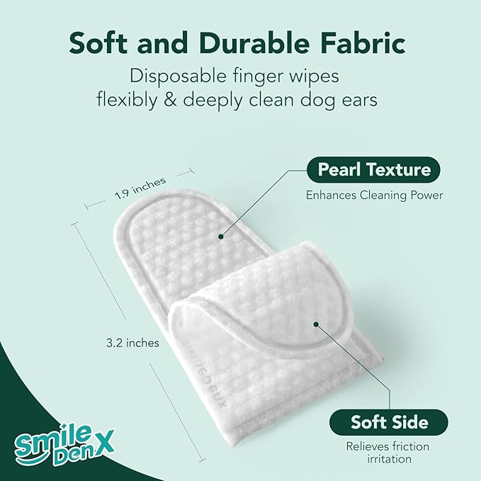 Dog Ear Cleaner Wipes - Dog Ear Infection Treatment Fast Relief from Ear Itching and Inflammation, Cat Ear Wipes Gently Remove Ear Wax Debris and Smelly