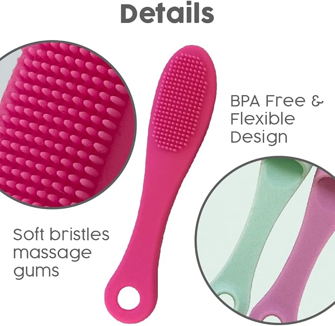 SIMENA Silicone Finger Brush for Dogs Teeth, Finger Tooth Brush for Cats, Puppy Toothbrush for Pet Dental Care, Finger Brush Suitable for Small Breeds, Puppies and Cats (Pack of 3)