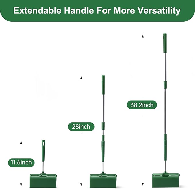 Floor Lint Rollers Pet Hair Extra Sticky with Retractable Long Handle,Large Cat Dog Hair Remover Laundry Clothes Carpet Furniture,6.3 inches Wider with 640 Sheets Giant Lint Remover Brush for Couch