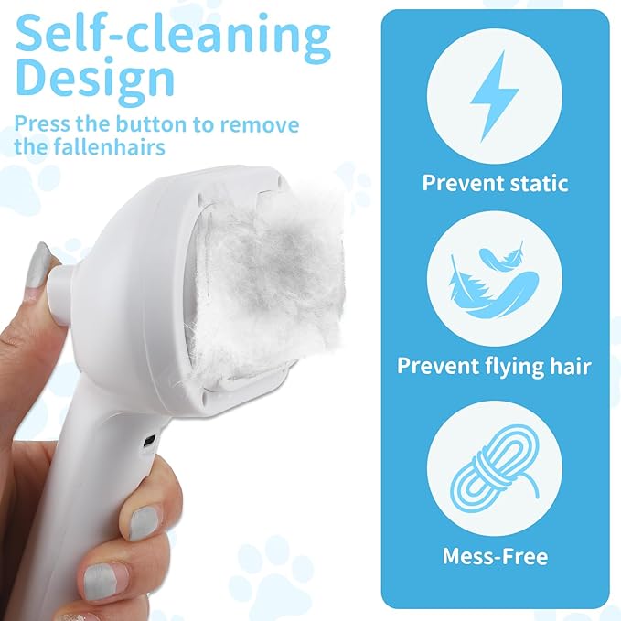 Dog Brush for Shedding, Cat Brushes for Indoor Cats, Cat Brush for Shedding - Pet Grooming Supplies with Steam, Hair Removal Comb Spray for Long-Haired Cats and Dogs (Waterless Shampoo)