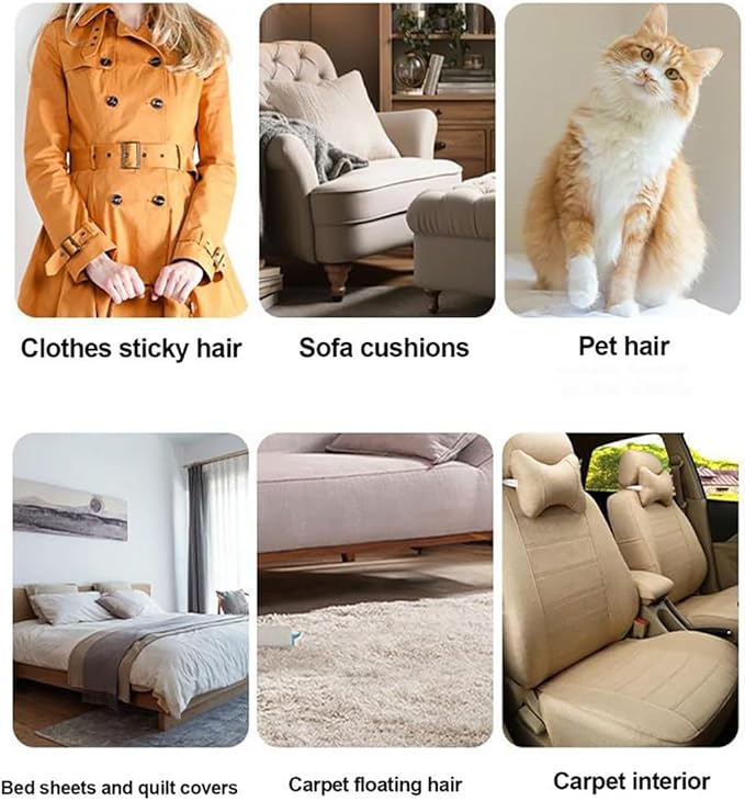 2025 New Upgraded Electrostatic Pet Hair Removal Gloves - Reusable Cat Hair Remover & Dog Hair Removal Mitt with Elastic Cuff & Finger Loops for Furniture, Bedding, Car (2pcs)