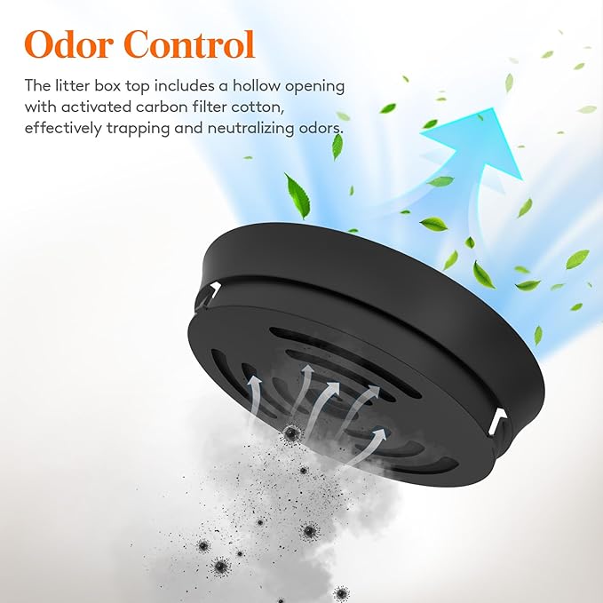 Lifewit Litter Box Cat with Faux Plant & Scoop, Hidden Enclosure Litter Tray with Odor Control & Carbon Filter in Living Room, Bedroom, Corner, Black