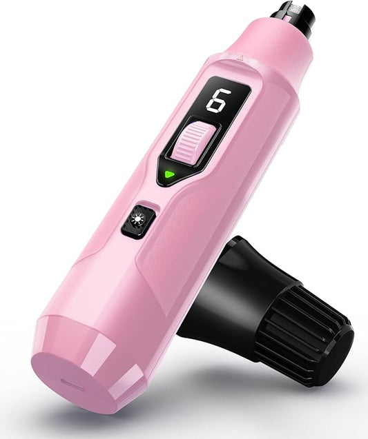 YABIFE 7-Speed Pet Nail Grinder with Light – Heavy Duty, Whisper Quiet Nail Trimmer for Dogs, Cats, Birds & Small Animals – Single-Handed Operation