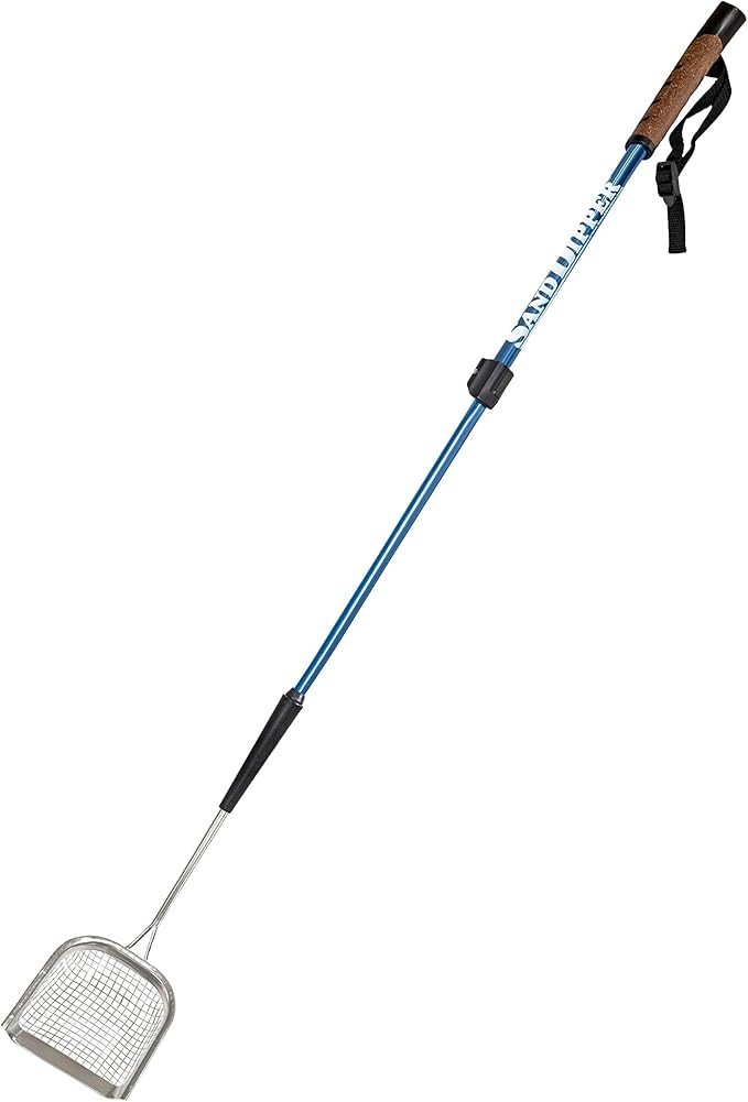 Sand Dipper Metal Cat Litter Scoop – Long Handle Cat Poop Scooper for Litter Box (41”), Heavy-Duty Stainless Steel Kitty Litter Scoop (Mid-Adjustable)