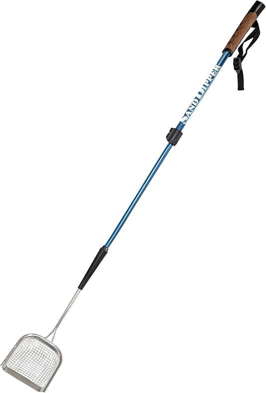 Sand Dipper Metal Cat Litter Scoop – Long Handle Cat Poop Scooper for Litter Box (41”), Heavy-Duty Stainless Steel Kitty Litter Scoop (Mid-Adjustable)