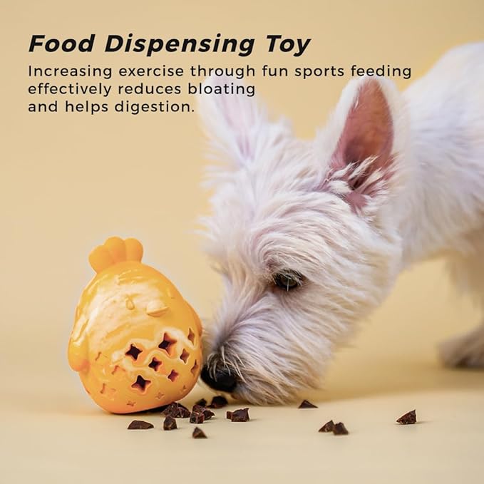 MewaJump Treat Dispenser Dog Toy Puzzle Rubber Chew Toys Treat Food Dispensing Toys for Teeth Cleaning Ball Interactive Enrichment Toys for Puppy, Small, Medium, Large Breeds - Not for Heavy Chewer