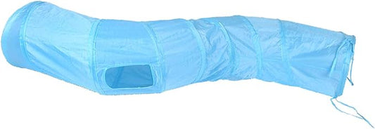 iCAGY Cat Tunnel for Indoor Cats Interactive, Rabbit Tunnel Toys, Pet Toys Play Tunnels for Cats Kittens Rabbits Puppies Crinkle Pop Up Blue 47" Shape S
