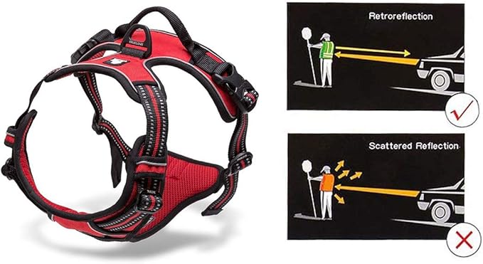 Truelove No Pull Dog Harness with Easy Control Handle and 2 Leash Attachments,Reflective Adjustable Pet Vest