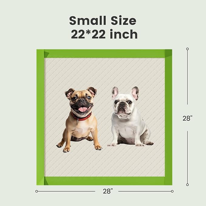 Gardner Pet Dog Pee Pads Rugular 22"x22", Thicker ECO Green Small Disposable Puppy Training Pads Super Absorbent Full Edge-Wrapping Pad for Dogs, Puppies, Doggies, Cats-(20 Count)