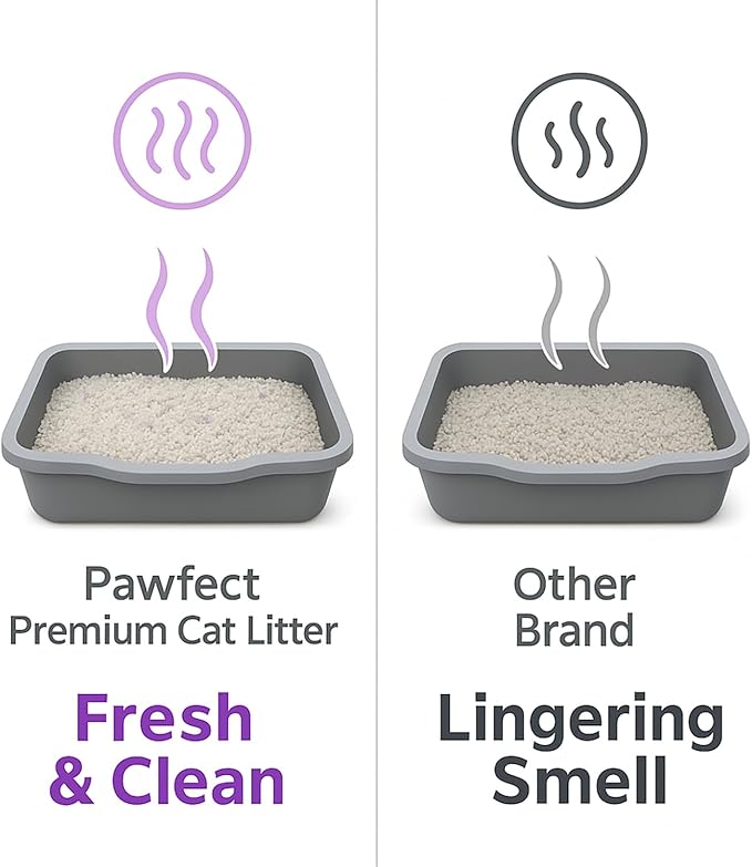 Lavender Scented Cat Litter – 37.8 lb / 20L, Fast Clumping, Natural Odor Absorption, Lightweight Formula, Made with Turkish White Bentonite