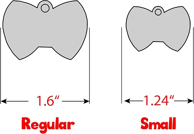 Personalized Dog Tag with 5 Lines of Custom Deep Engraved Durable Stainless Steel Pet ID Name Tag Designer Regular Size Bow Tie