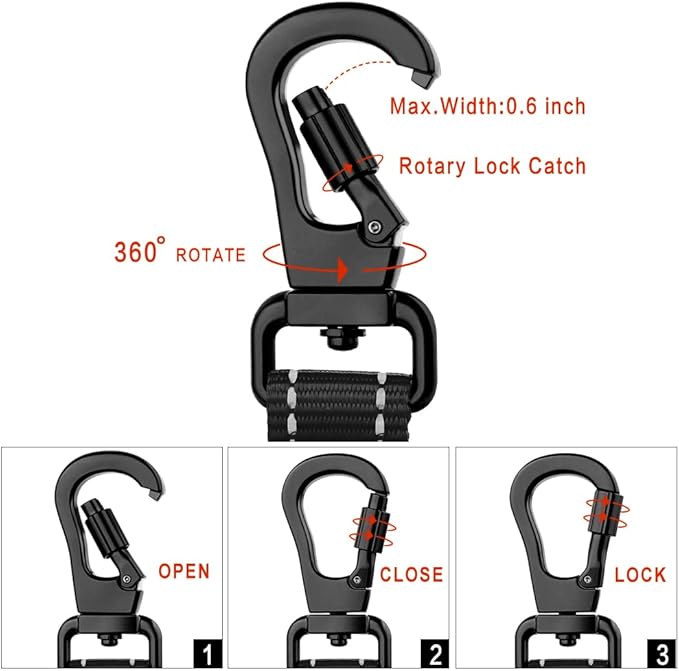 PLUTUS PET 10 Inch Short Dog Leash for Large Dogs with Locking Carabiner Clip & Padded Handle （10”, Pink）