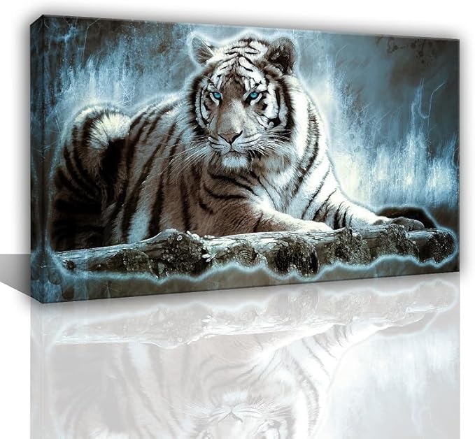 Yxbhhym Large Animals Canvas Wall Art Tiger Wall Picture Prints Poster Painting Framed Tiger Artwork for wall Bedroom Living Room Home Decorations Office Wall Decor-20x40inches